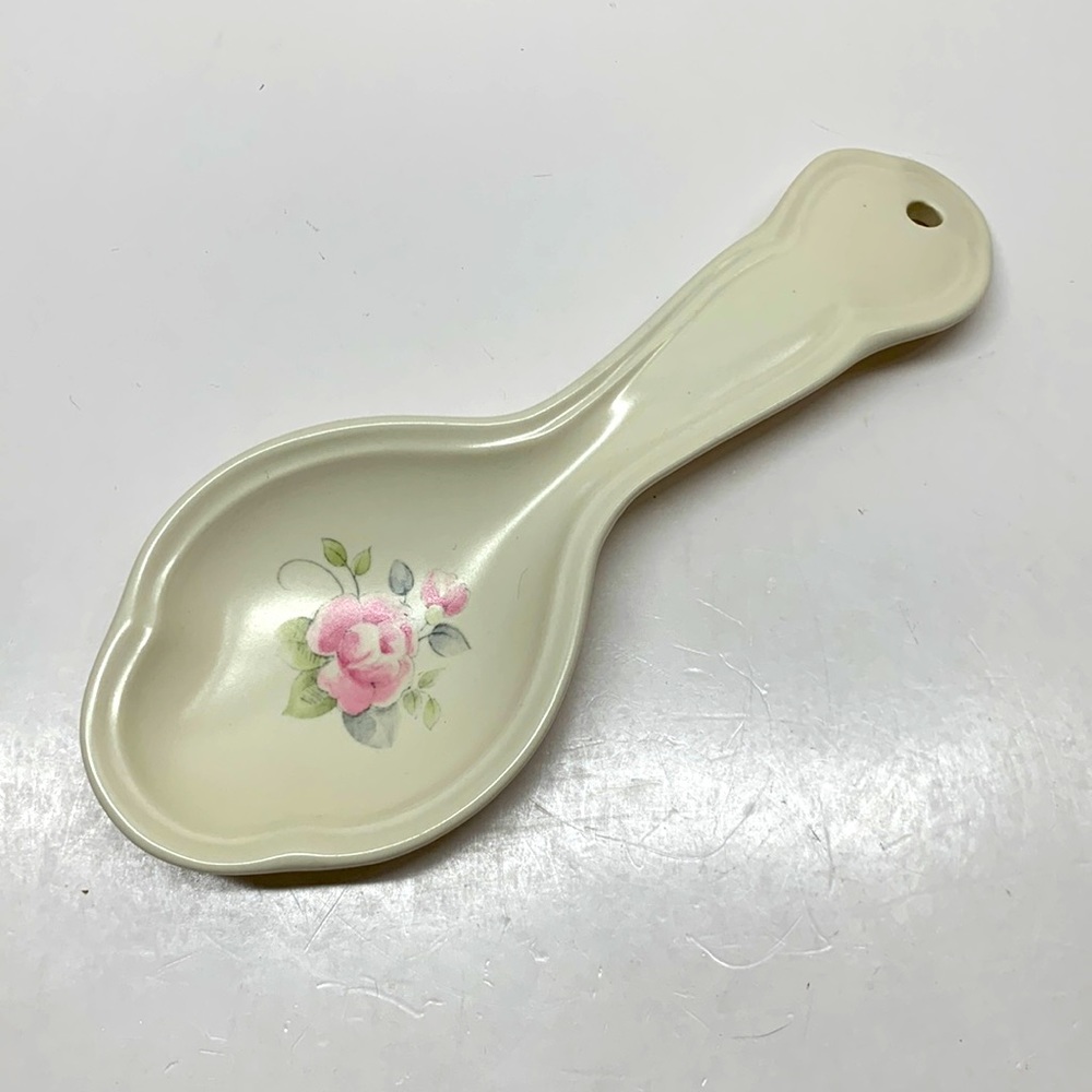 Pfaltzgraff Tea Rose Spoon rest ceramic stoneware vintage
